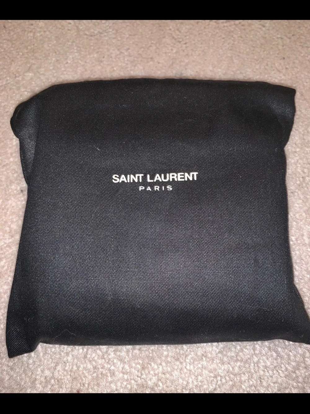 Saint Laurent Black Leather Card & Key Holder with Gold YSL Emblem